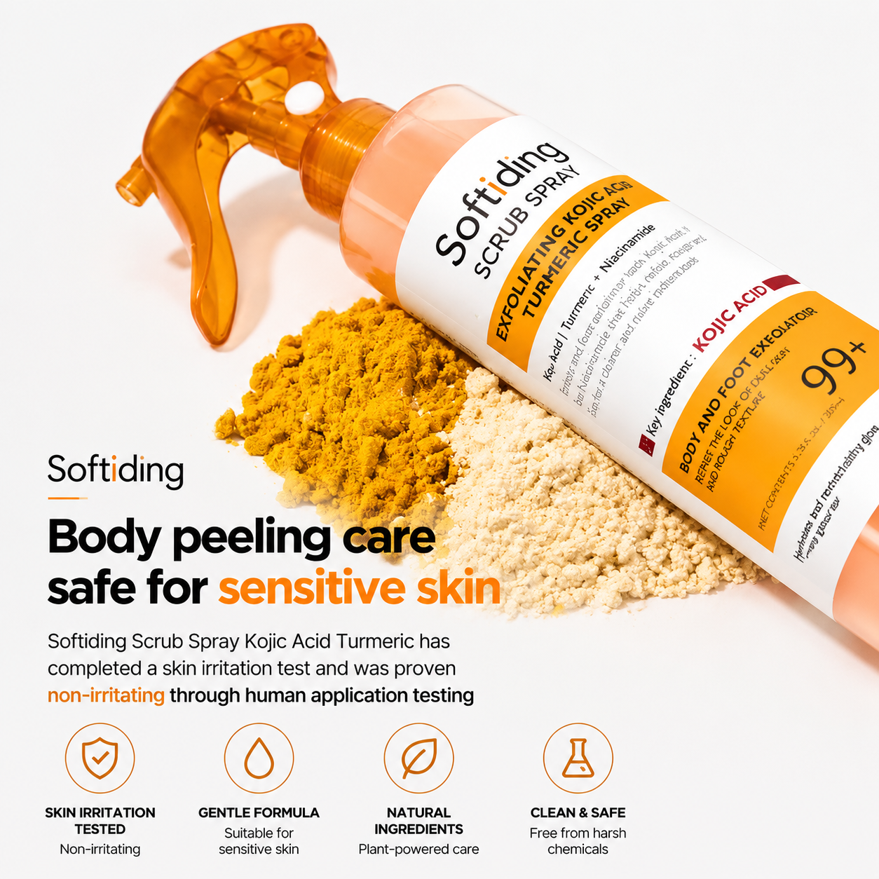 🥰Softiding Keratin Care Kojic Acid Turmeric Spray 200ml Pore Clearing Exfoliating Formula Skin Repair Scrub(Buy three, get one free)