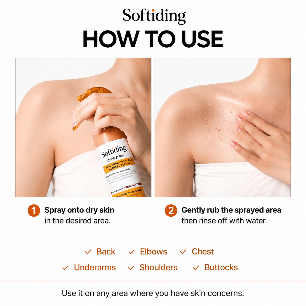 🥰Softiding Keratin Care Kojic Acid Turmeric Spray 200ml Pore Clearing Exfoliating Formula Skin Repair Scrub(Buy three, get one free)