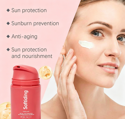 Softiding Sunglaze Water-Gel Sunscreen 🌞SPF50+ PA++++ – Probiotic & Ceramide-Infused Daily Moisturizer with Broad-Spectrum UV Protection